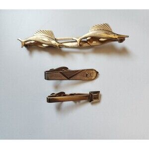 Vintage Gold Toned Tie Clips